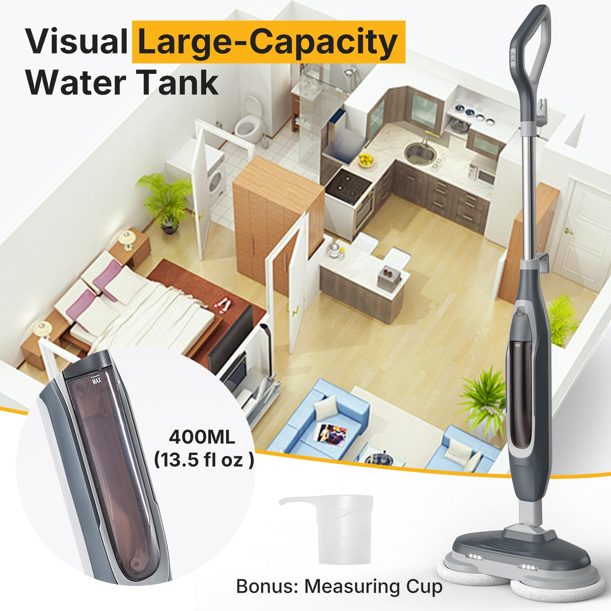 Dual Rotating Scrub & Steam Mop Q49782