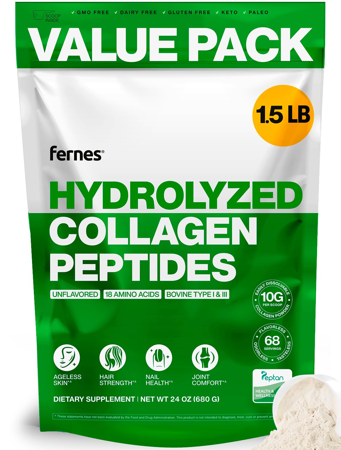 Collagen Peptides Type I & III Hydrolyzed Protein A40450