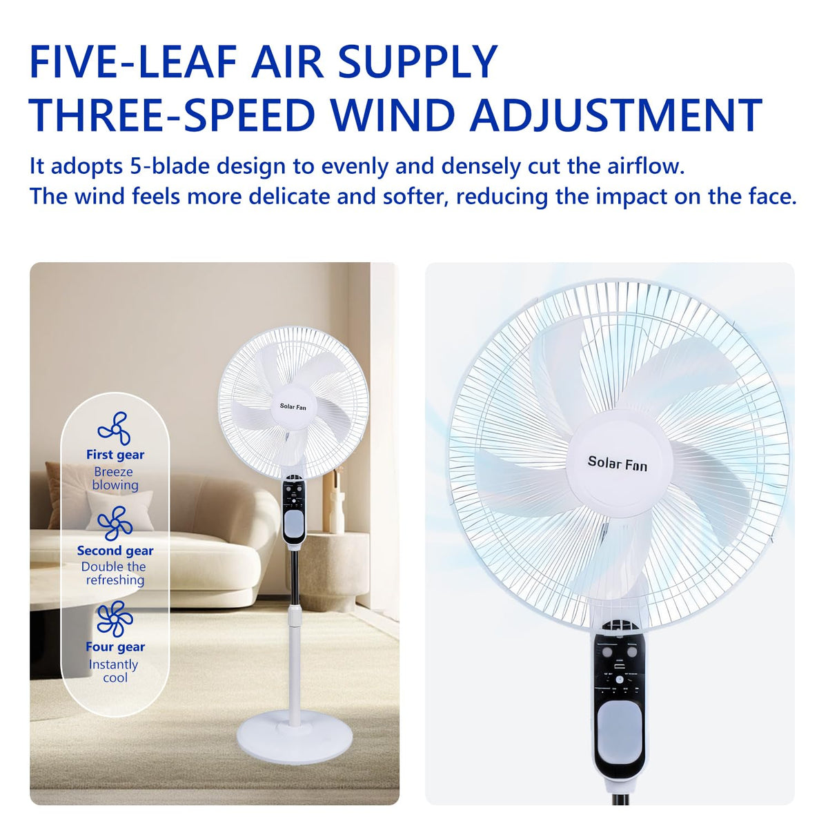 16in Solar Vertical Fan with Remote Control A628