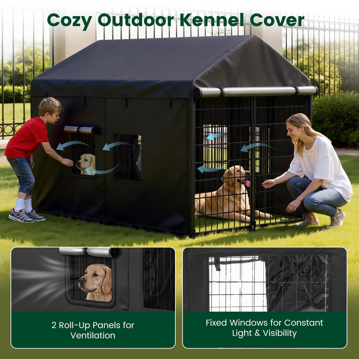 8x4x6ft Waterproof Dog Kennel Cover Q1487