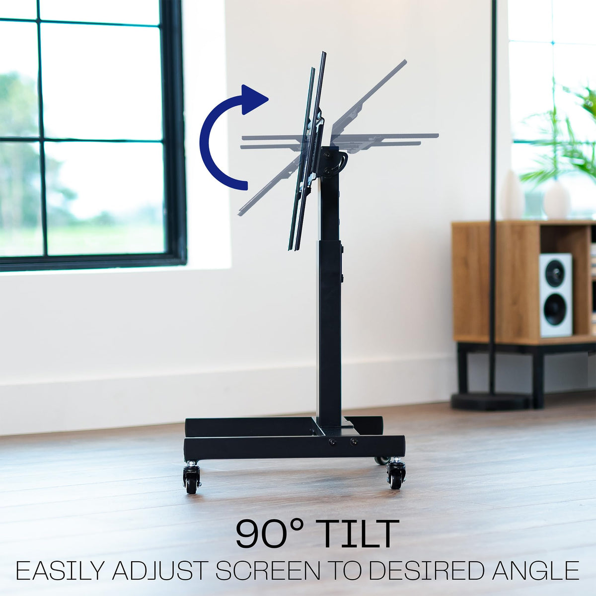 Low Height TV Cart for 32 to 75 inch Screens, Black C1280