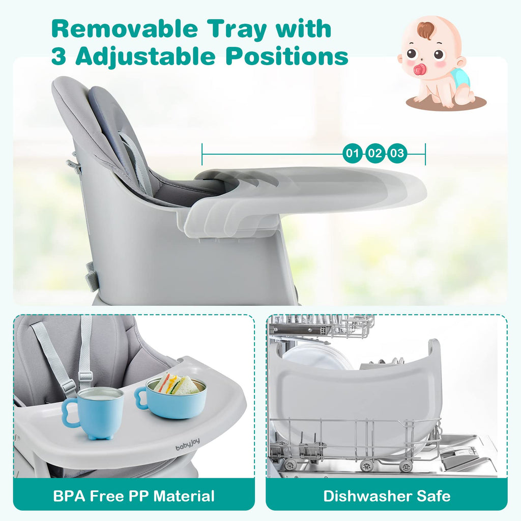 8 in 1 Convertible High Chair with Removable Tray D89393