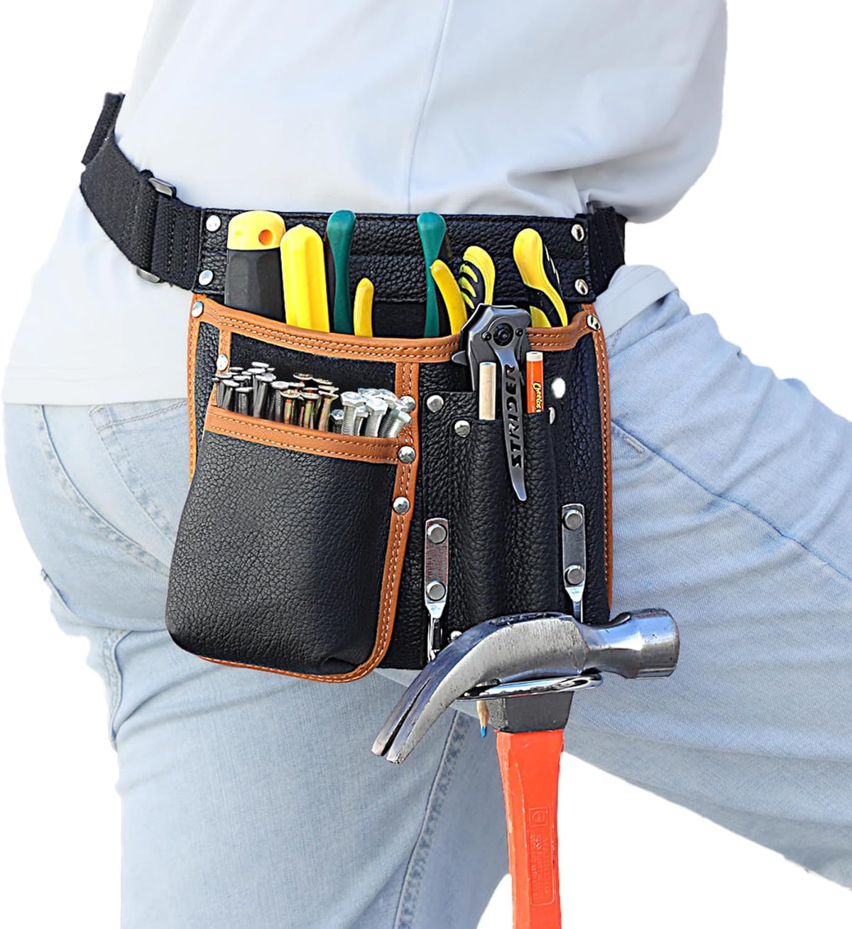 Genuine Leather Adjustable Tool Belt Pouch I6663
