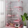 Pink Cat Cage with 3 Platforms and Ramp Z431536