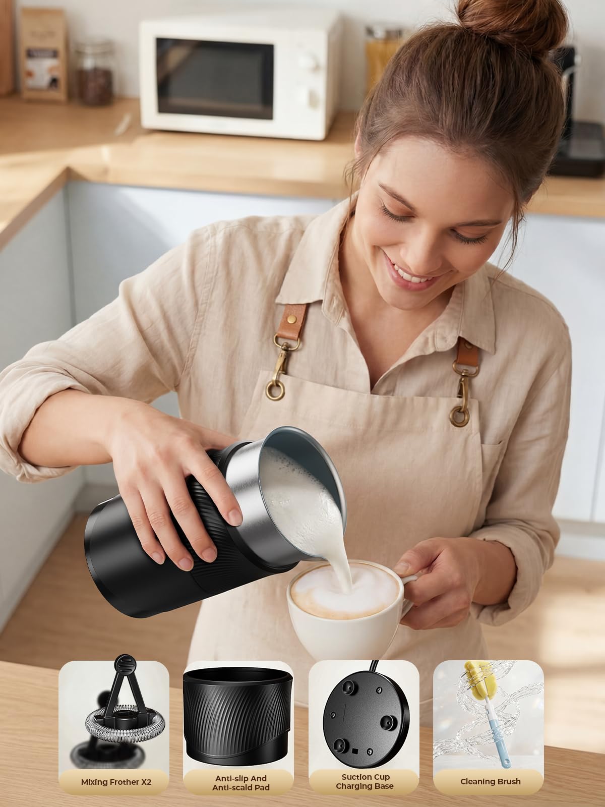 350ml Electric Milk Frother 4-in-1 Hot & Cold Y59949