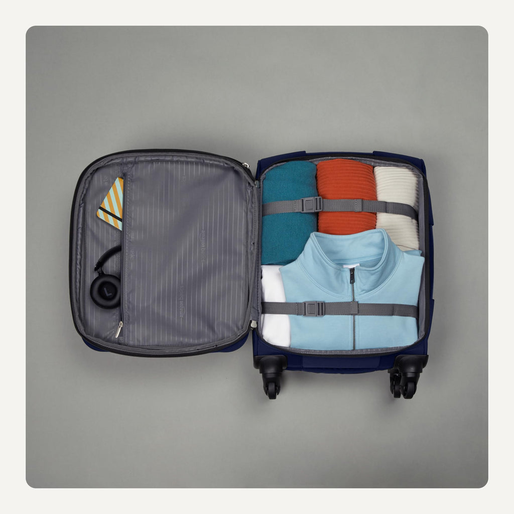 18" Medium Expandable Softside Suitcase with Spinner Wheels, Black Q543861