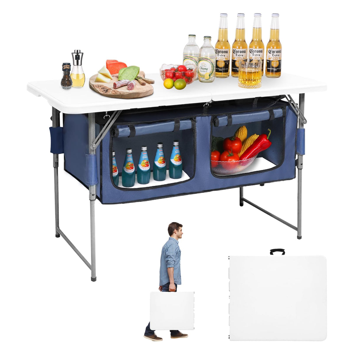 Foldable Camping Table with Storage N465