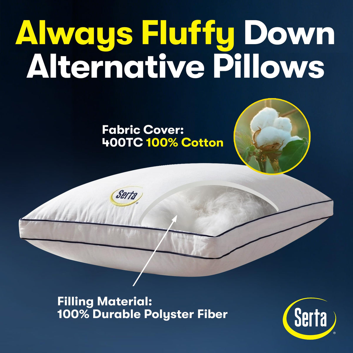 Queen Size Set of 2 Bed Pillows Z3404