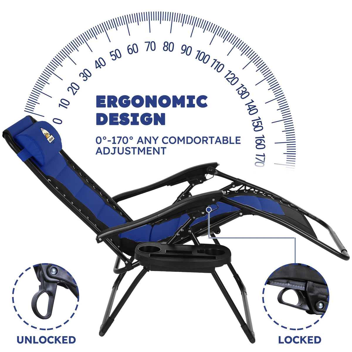 Oversized Zero Gravity Chairs Set of 2 S3351