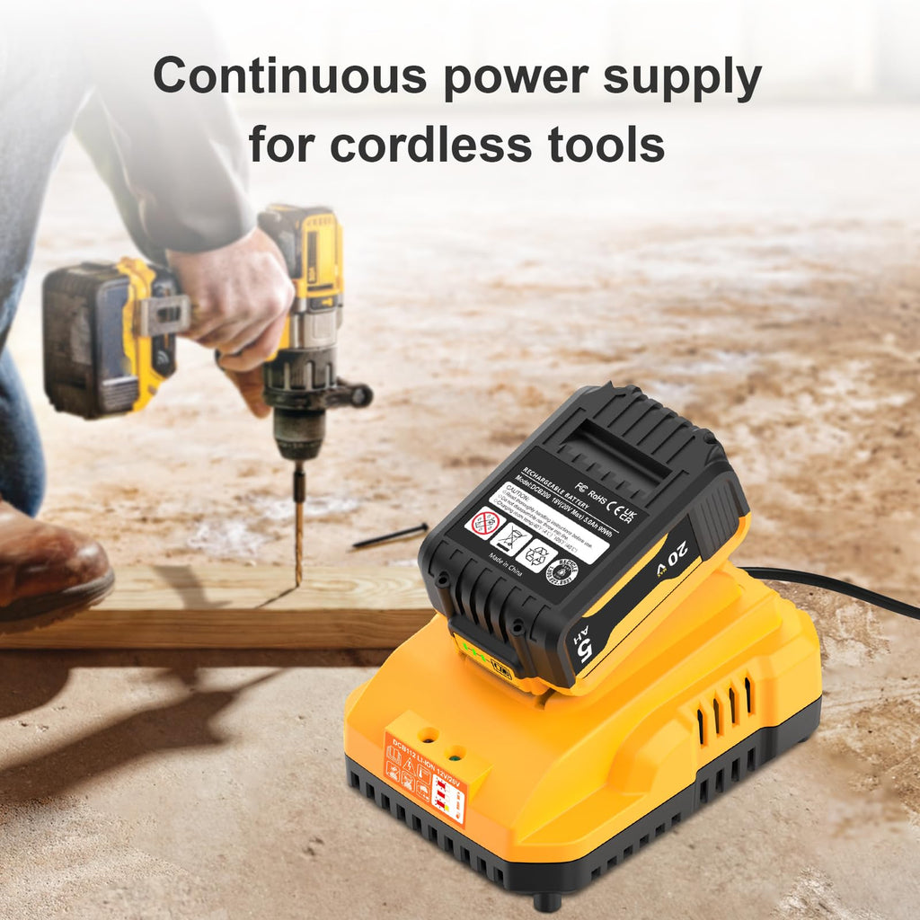 20V Max 5.0Ah Battery 2-Pack with Charger Station X6758
