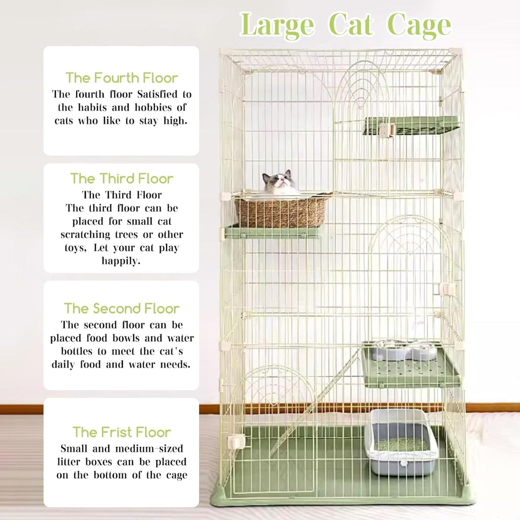 Pink Cat Cage with 3 Platforms and Ramp Z431536