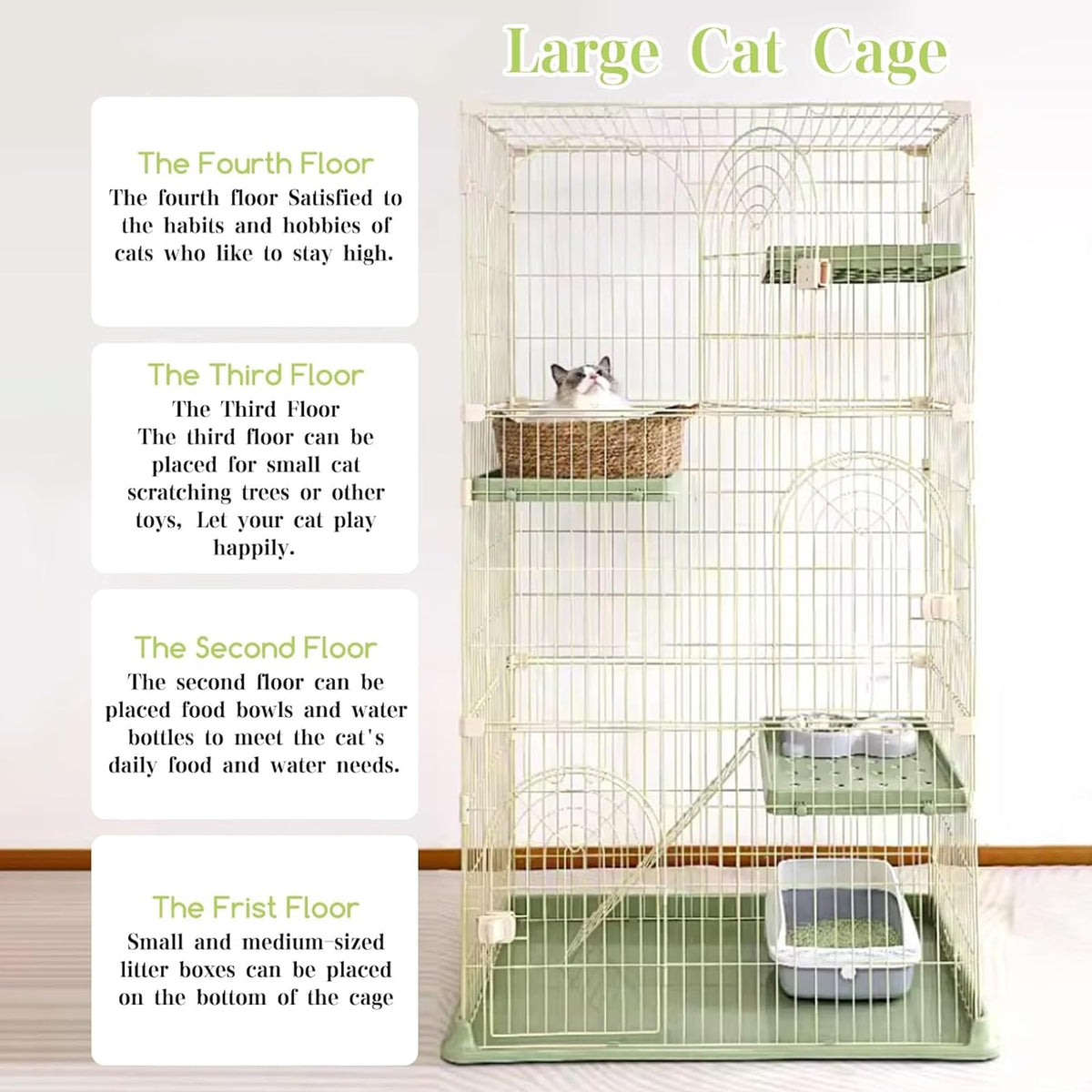 Pink Cat Cage with 3 Platforms and Ramp Z431536