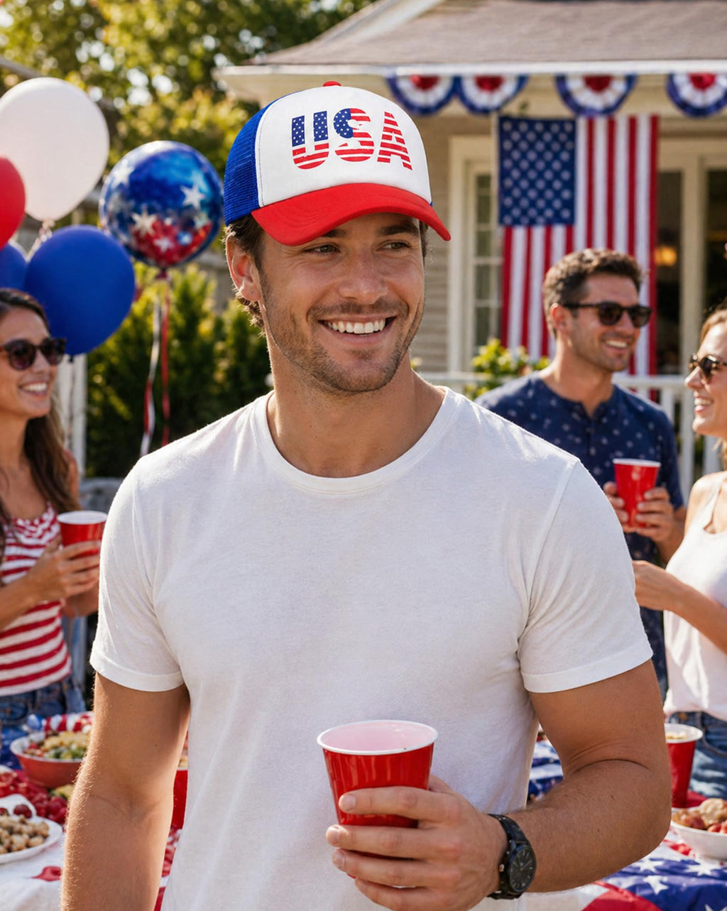 American Flag Trucker Hat N41248