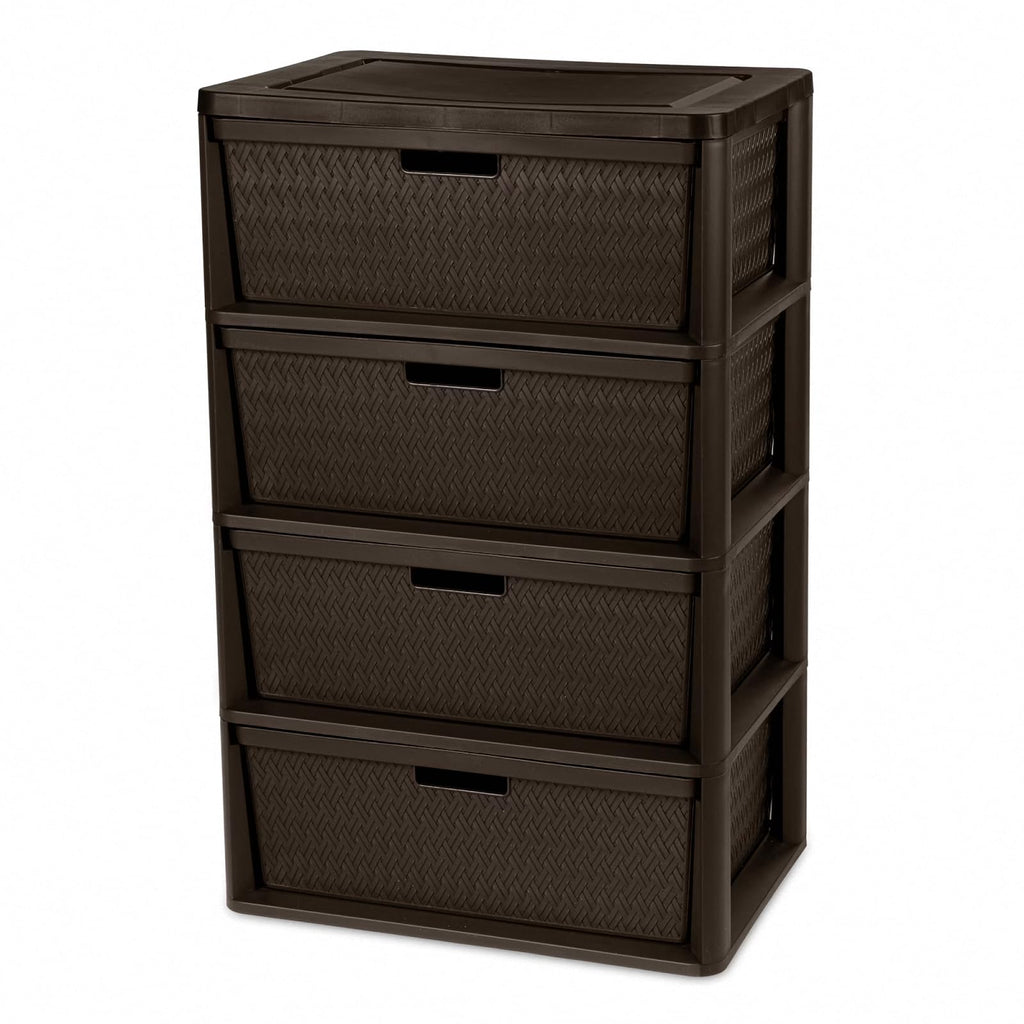 4 Drawer Brown Plastic Storage Tower L307