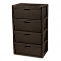 4 Drawer Brown Plastic Storage Tower L307