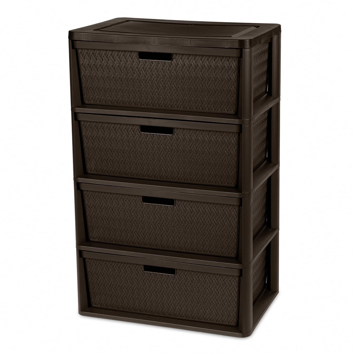 4 Drawer Brown Plastic Storage Tower L307