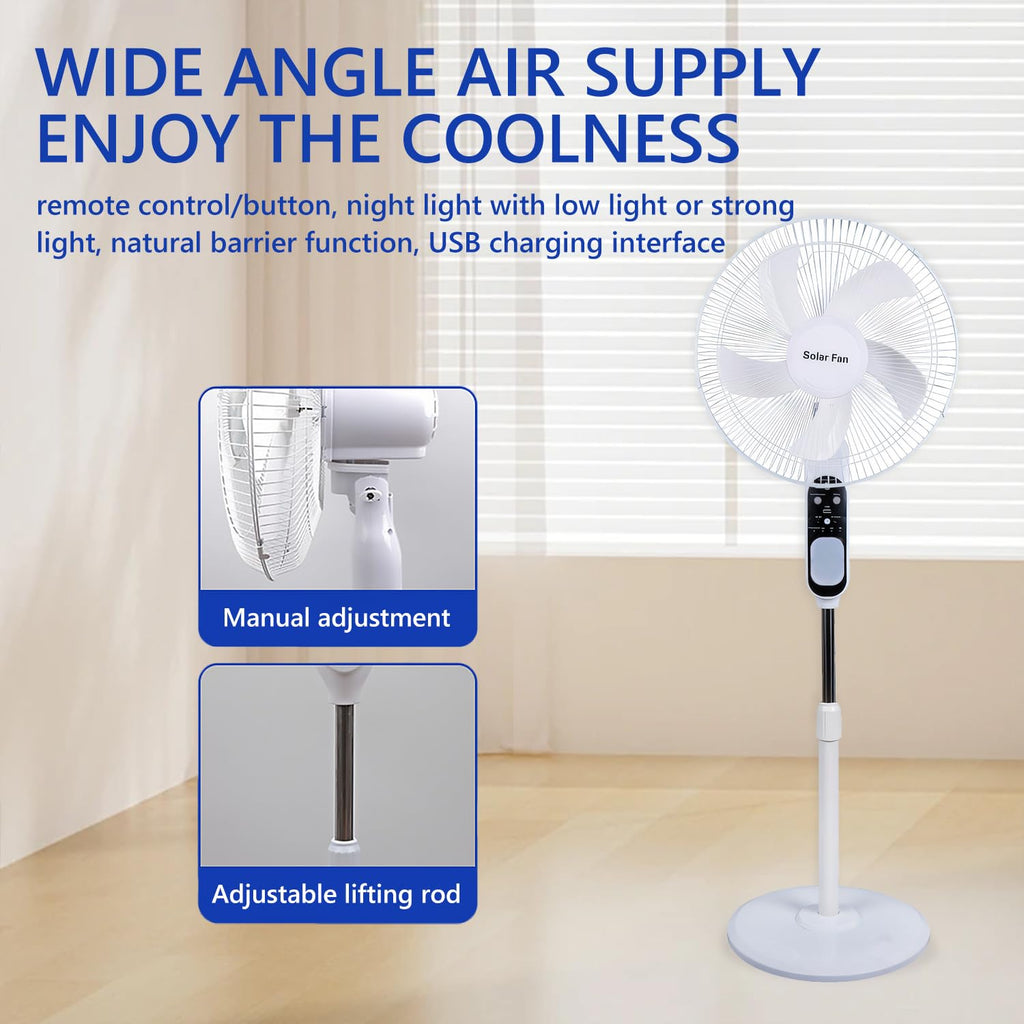 16in Solar Vertical Fan with Remote Control A628