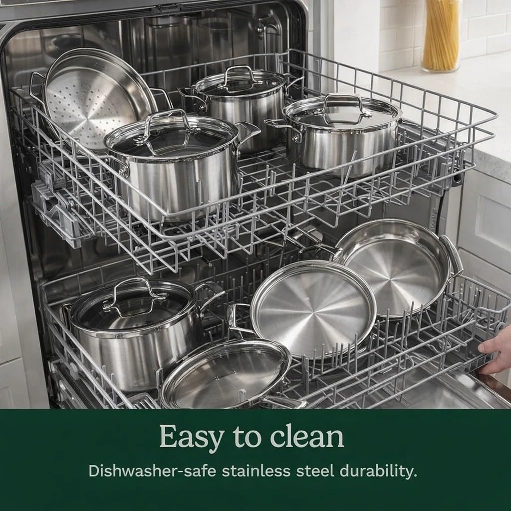 Stainless Steel 12 pc Induction Compatible Cookware Set L93595