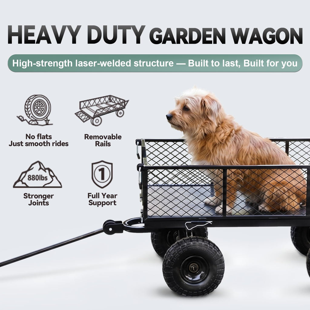 Steel Garden Cart 4 Cu Ft Utility Wagon T89823