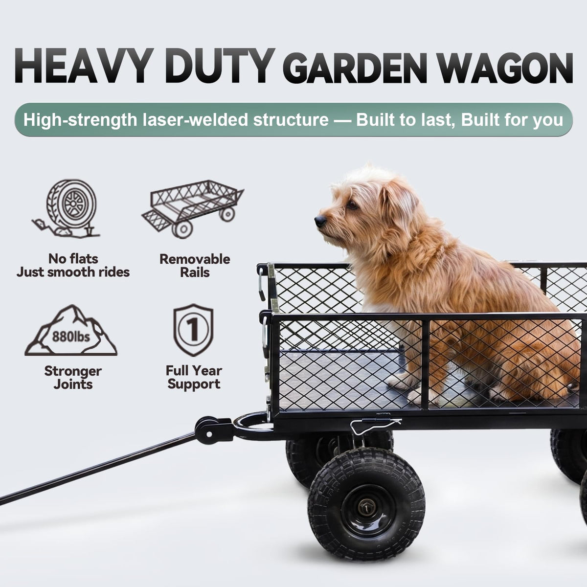 Steel Garden Cart 4 Cu Ft Utility Wagon T89823