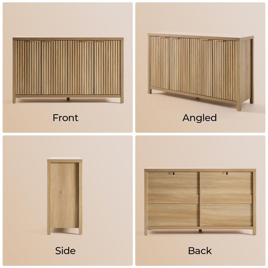56" Golden Oak Buffet Cabinet P60091