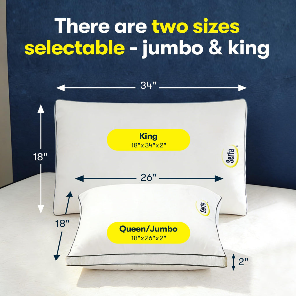 Queen Size Set of 2 Bed Pillows Z3404