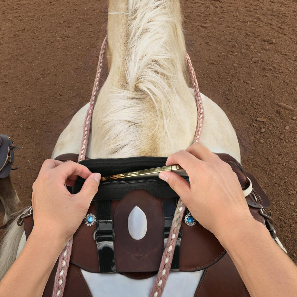 Horse Saddle Bag with Pommel Pocket and Cell Phone Holder J887