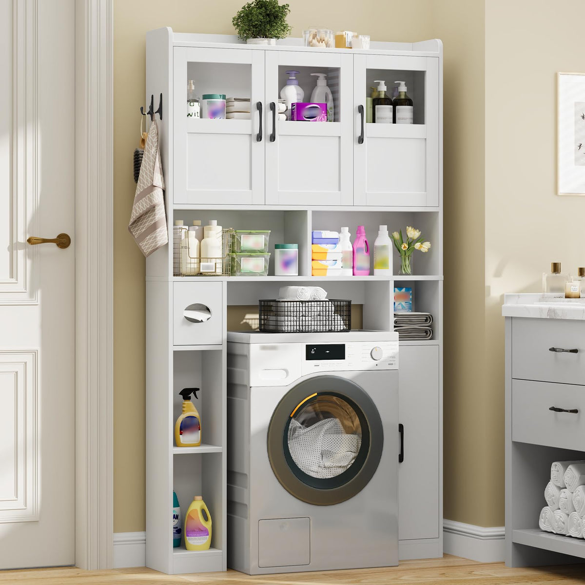 Over The Toilet Cabinet with 3 Acrylic Doors G651