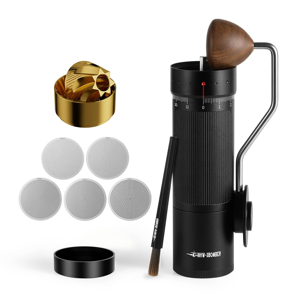 Manual Coffee Grinder with Titanium Coated Conical Burr N3291