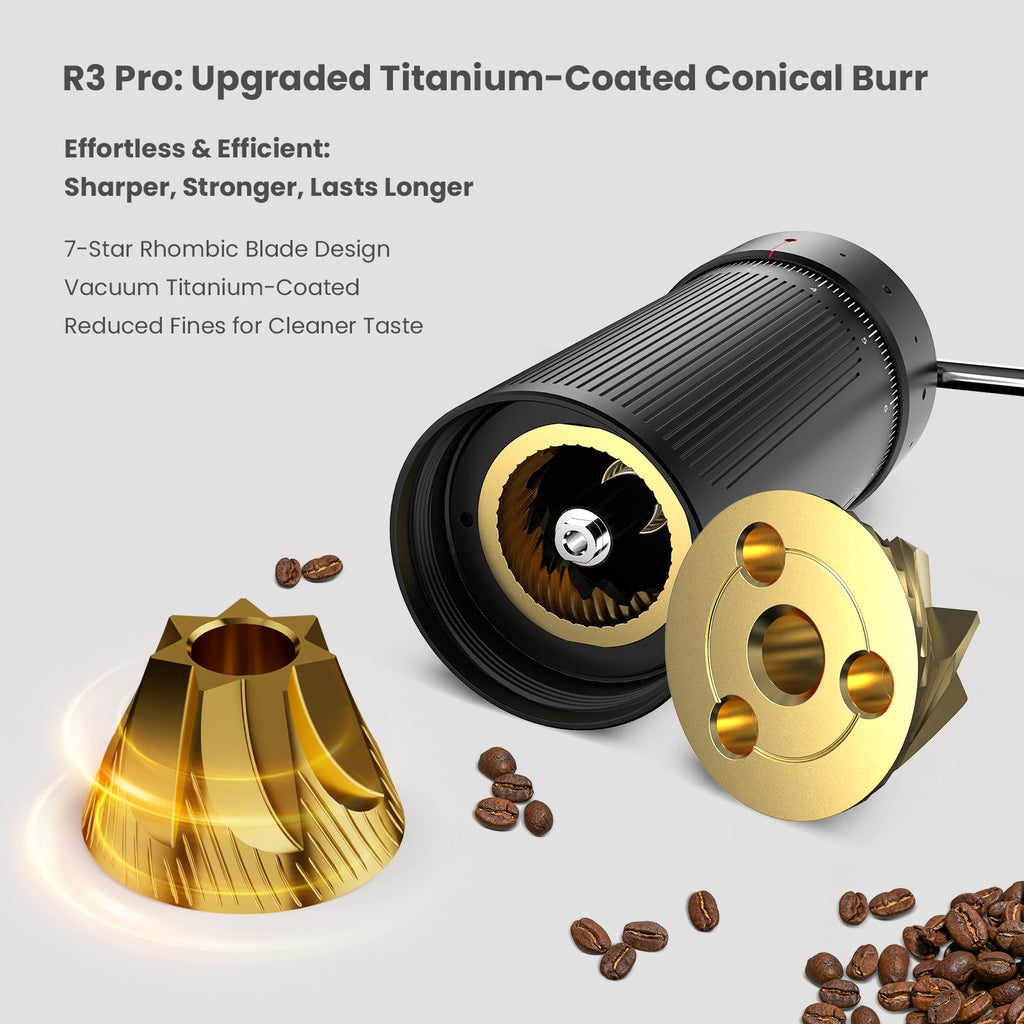 Manual Coffee Grinder with Titanium Coated Conical Burr N3291