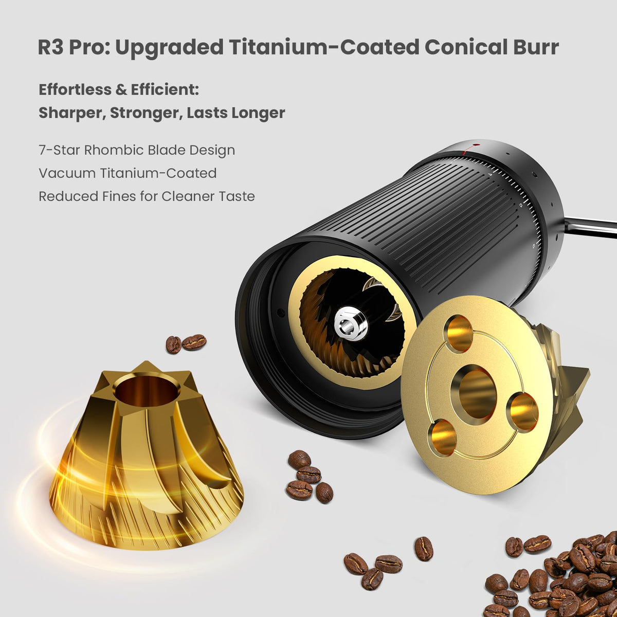 Manual Coffee Grinder with Titanium Coated Conical Burr N3291