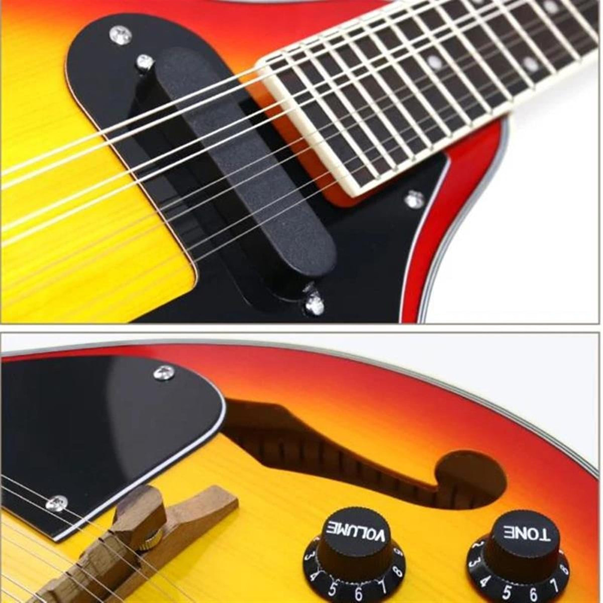 8 Strings Sunburst Mandolin Instrument S3829