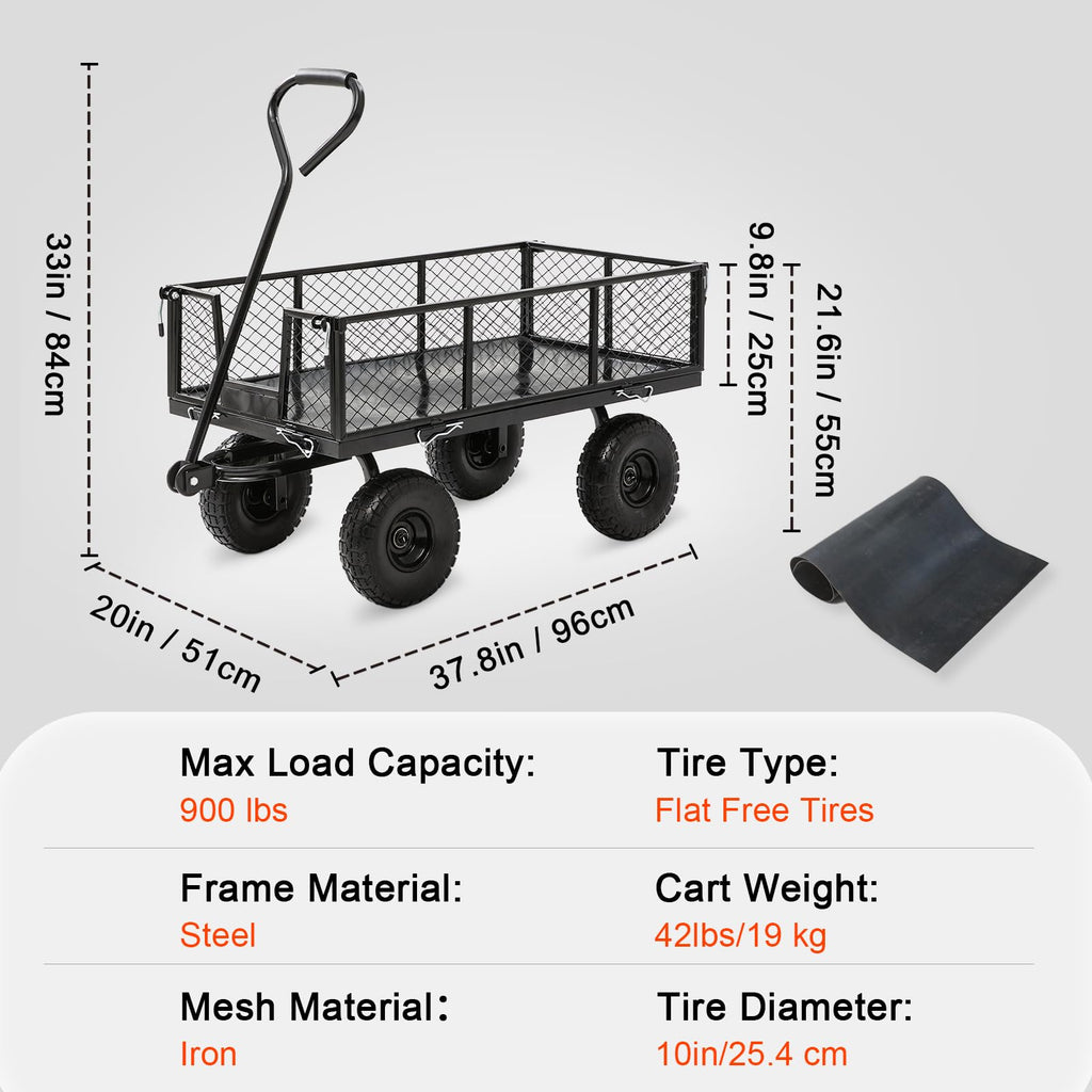 Steel Garden Cart 4 Cu Ft Utility Wagon T89823