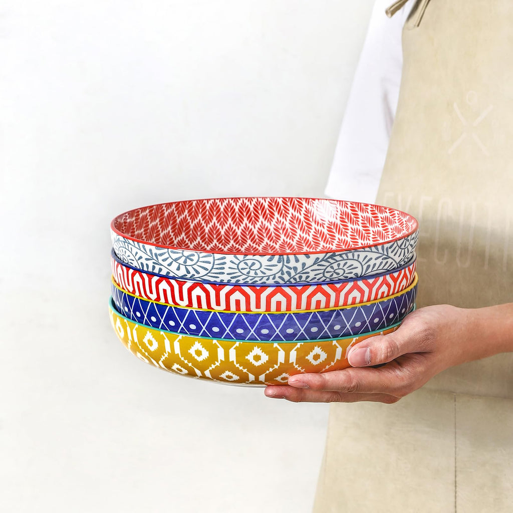 Ceramic Pasta Bowls Set of 4, 34 OZ I84199