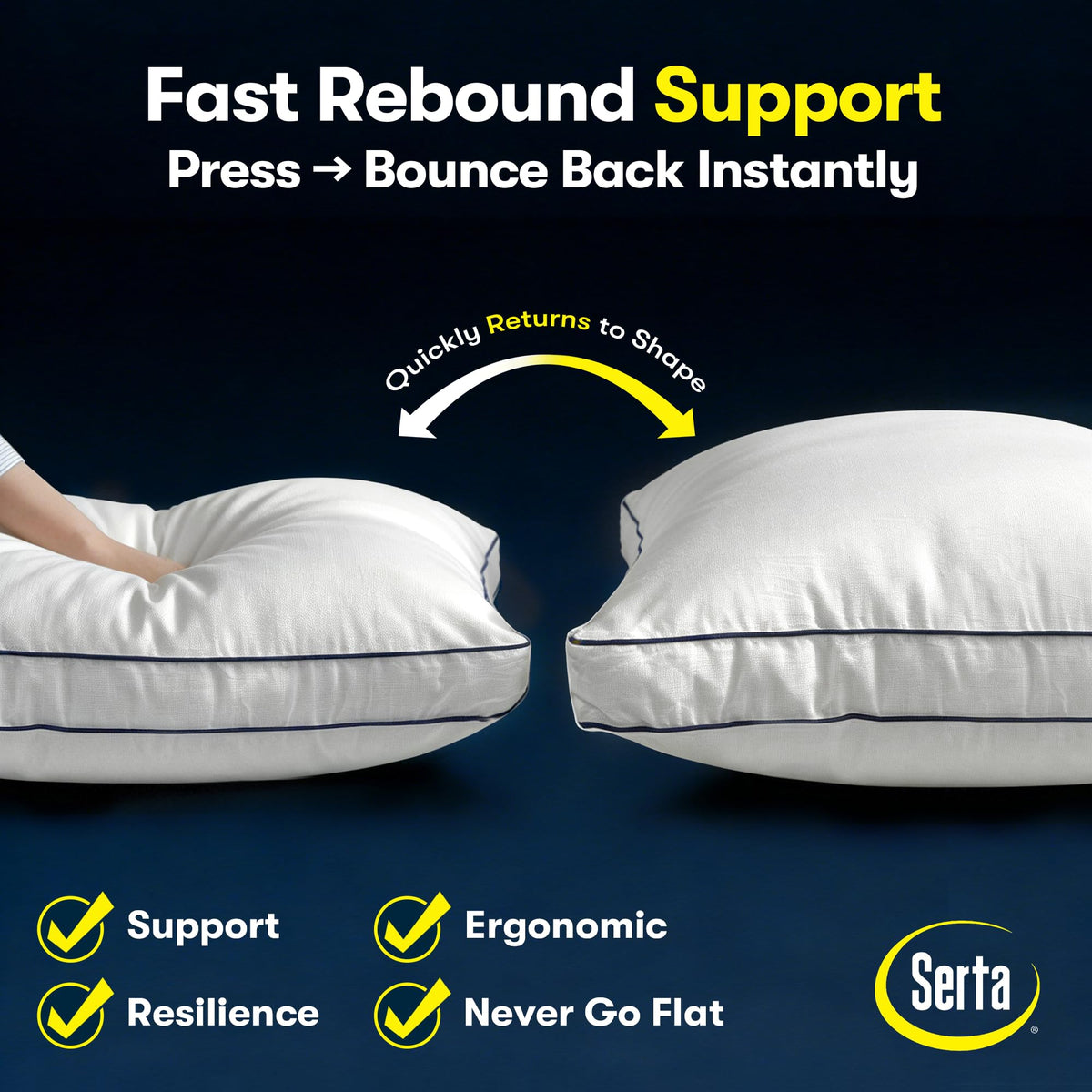 Queen Size Set of 2 Bed Pillows Z3404