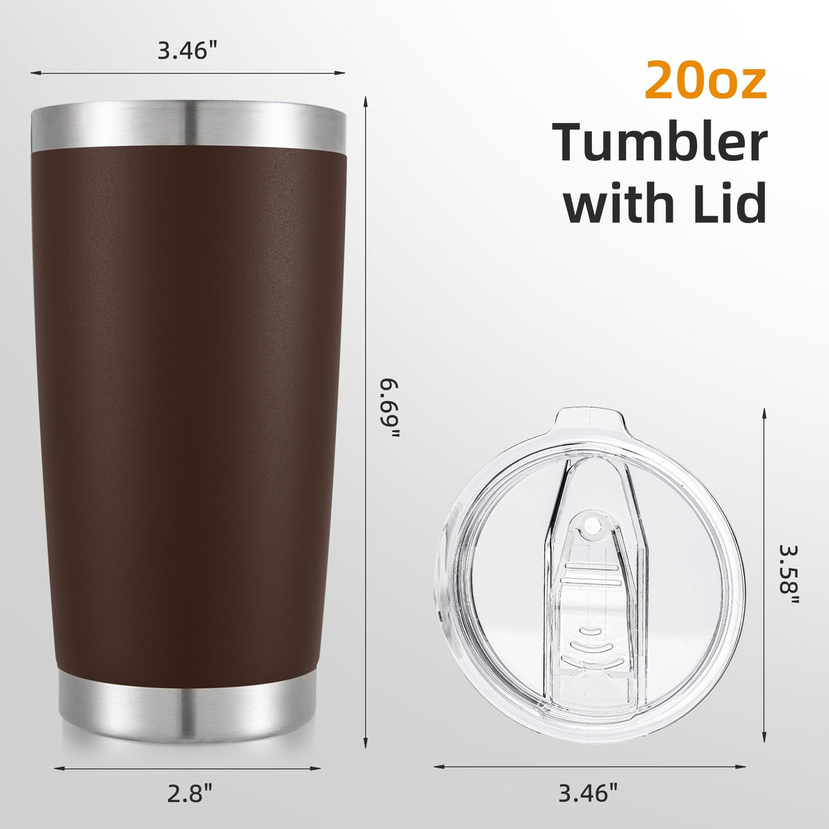 20 oz Stainless Steel Insulated Tumbler with Lid W70102