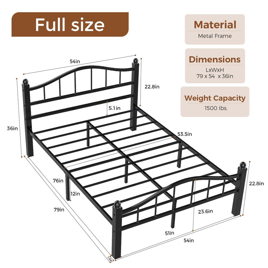 Full Size Bed Frames with Headboard G3208