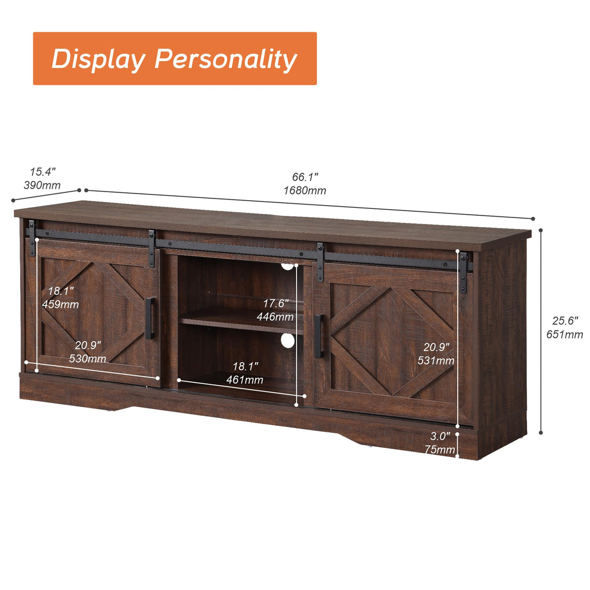 Farmhouse TV Stand for 60-75 inch TV M997251