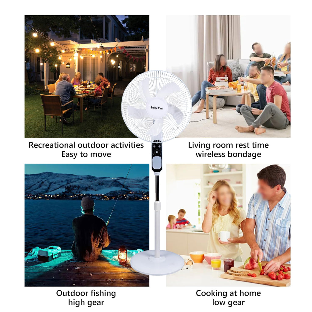16in Solar Vertical Fan with Remote Control A628