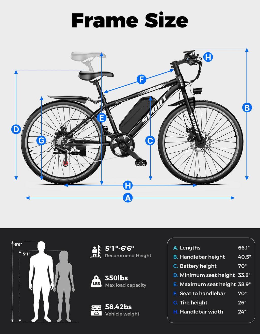 7-Speed 26" Tire Electric Bike T492