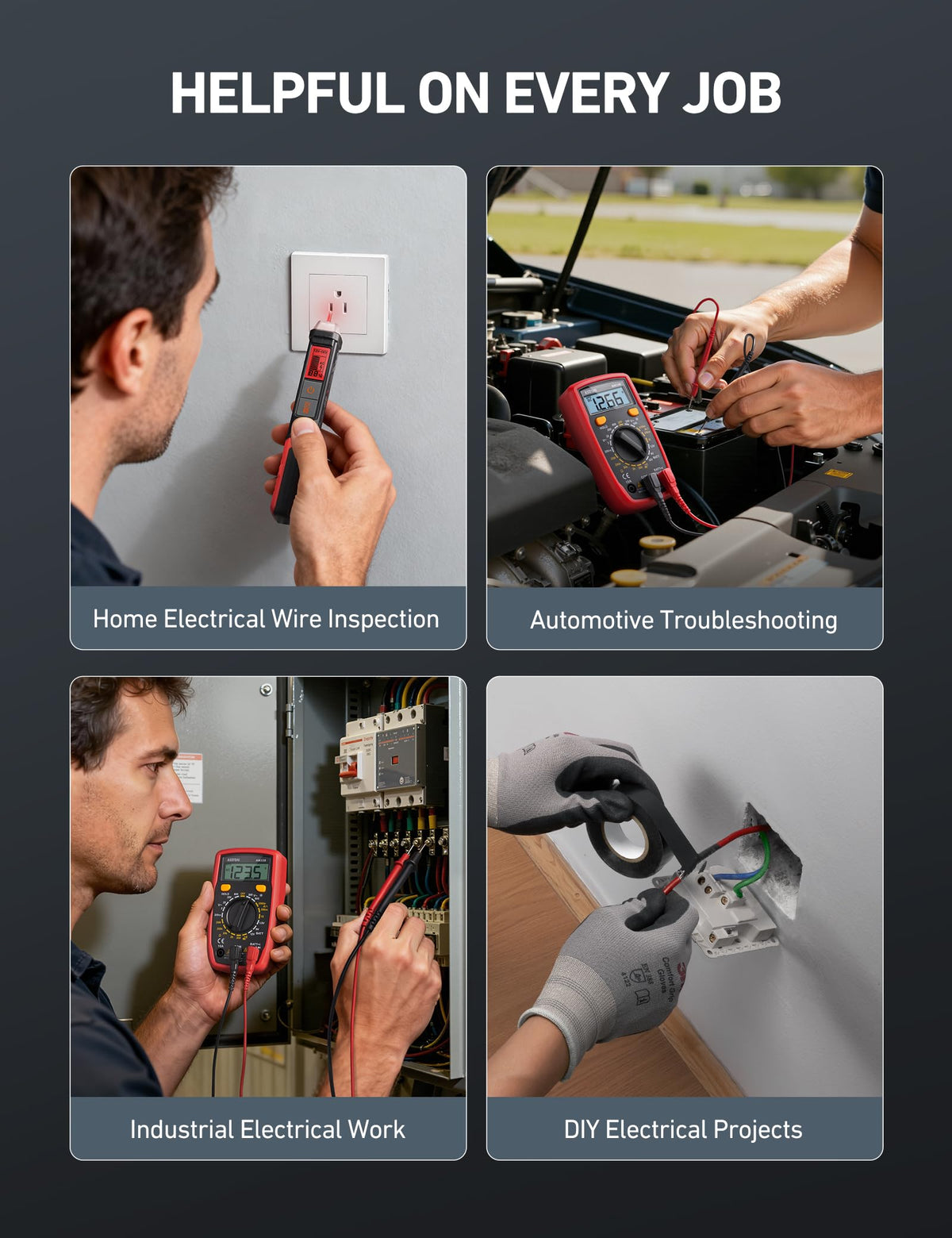 Electrical Test Kit with Digital Multimeter and Voltage Tester N740