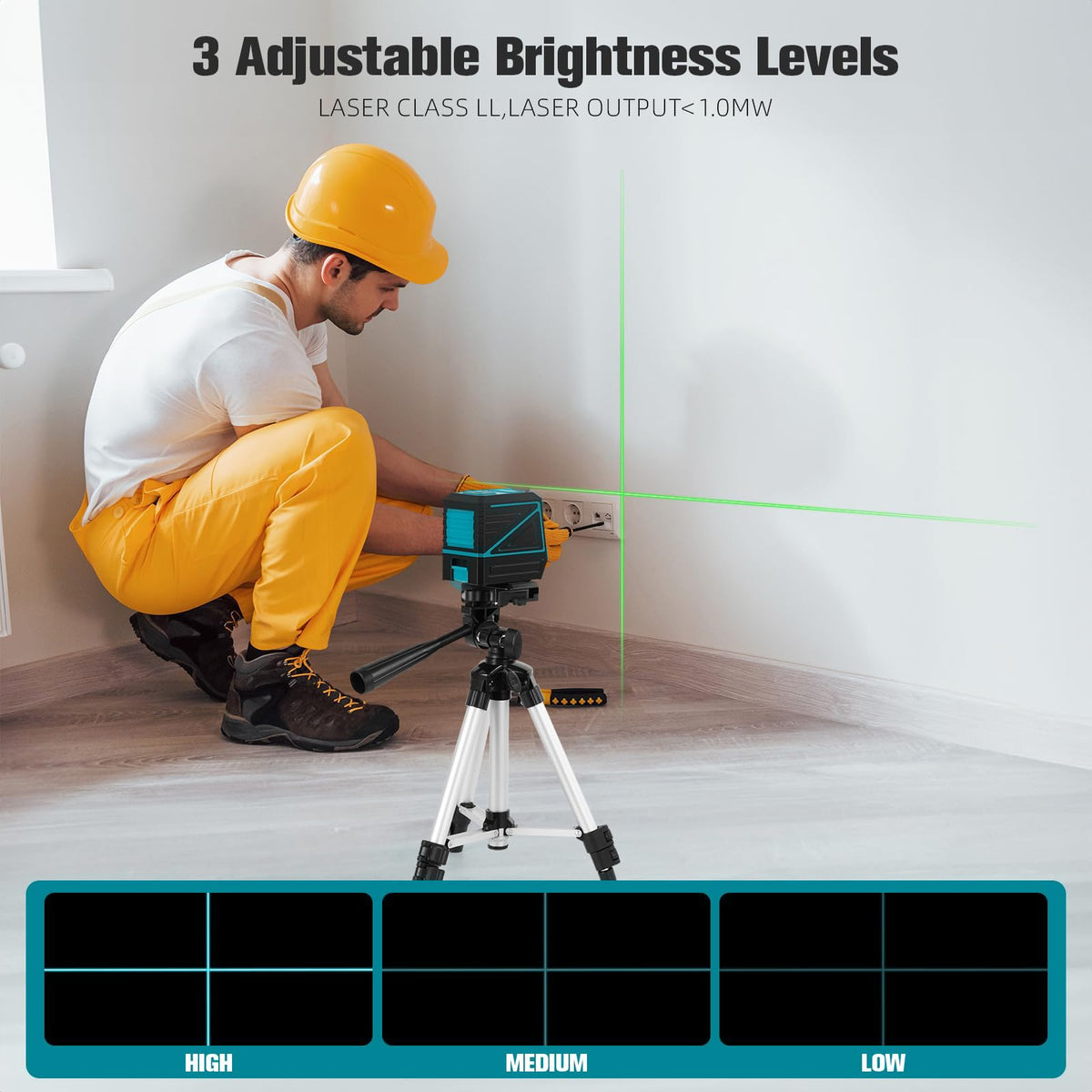 100 feet Green Cross Line Self Leveling Laser Level with Tripod X76750