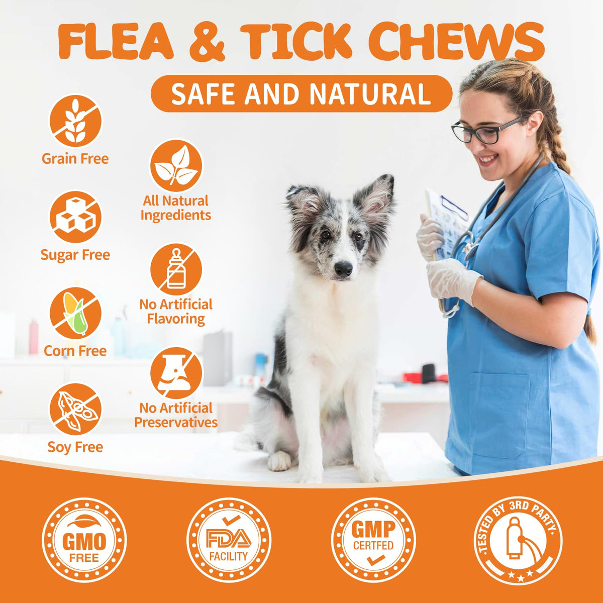 Natural Dog Flea and Tick Chewables 60 Soft Chews I445985