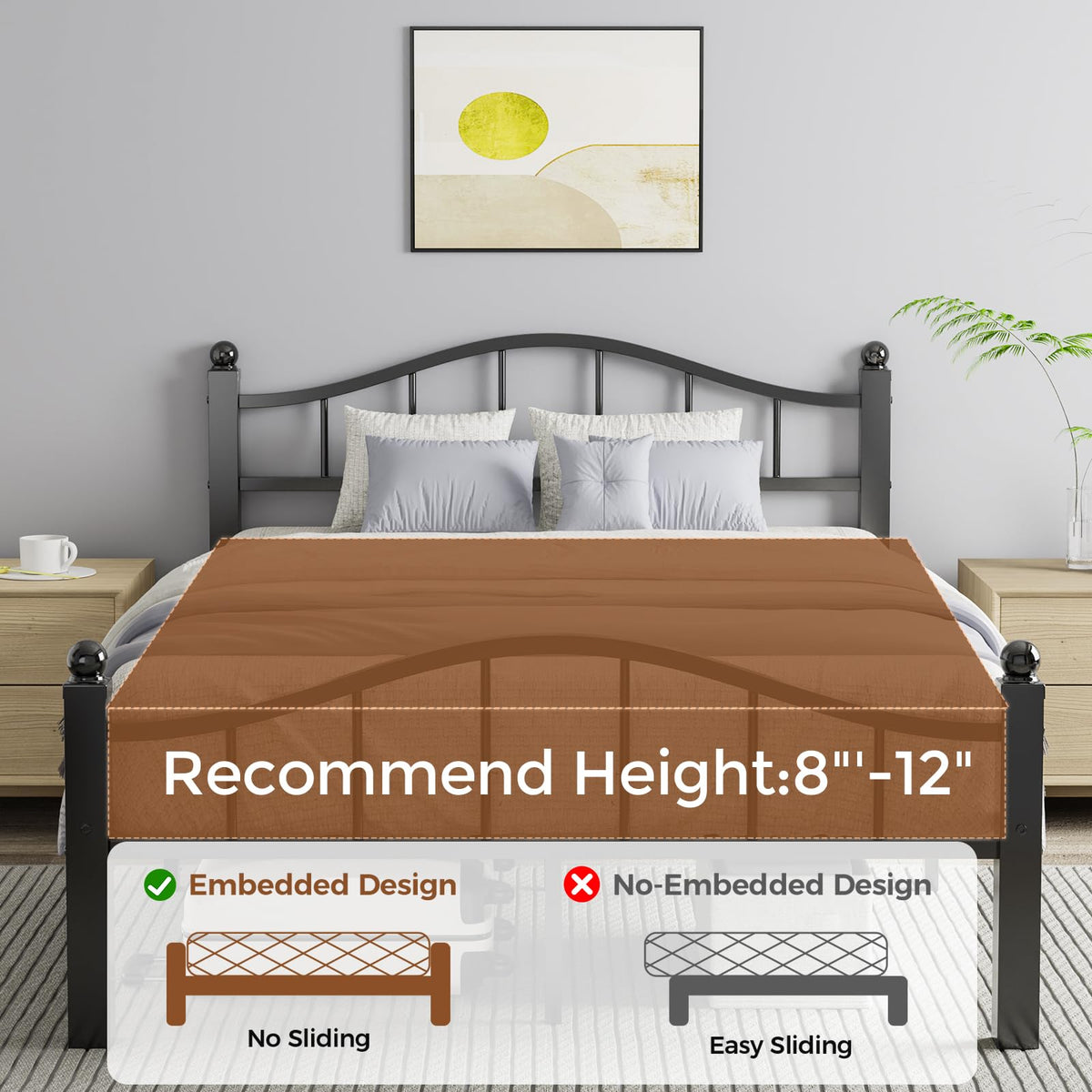 Full Size Bed Frames with Headboard G3208