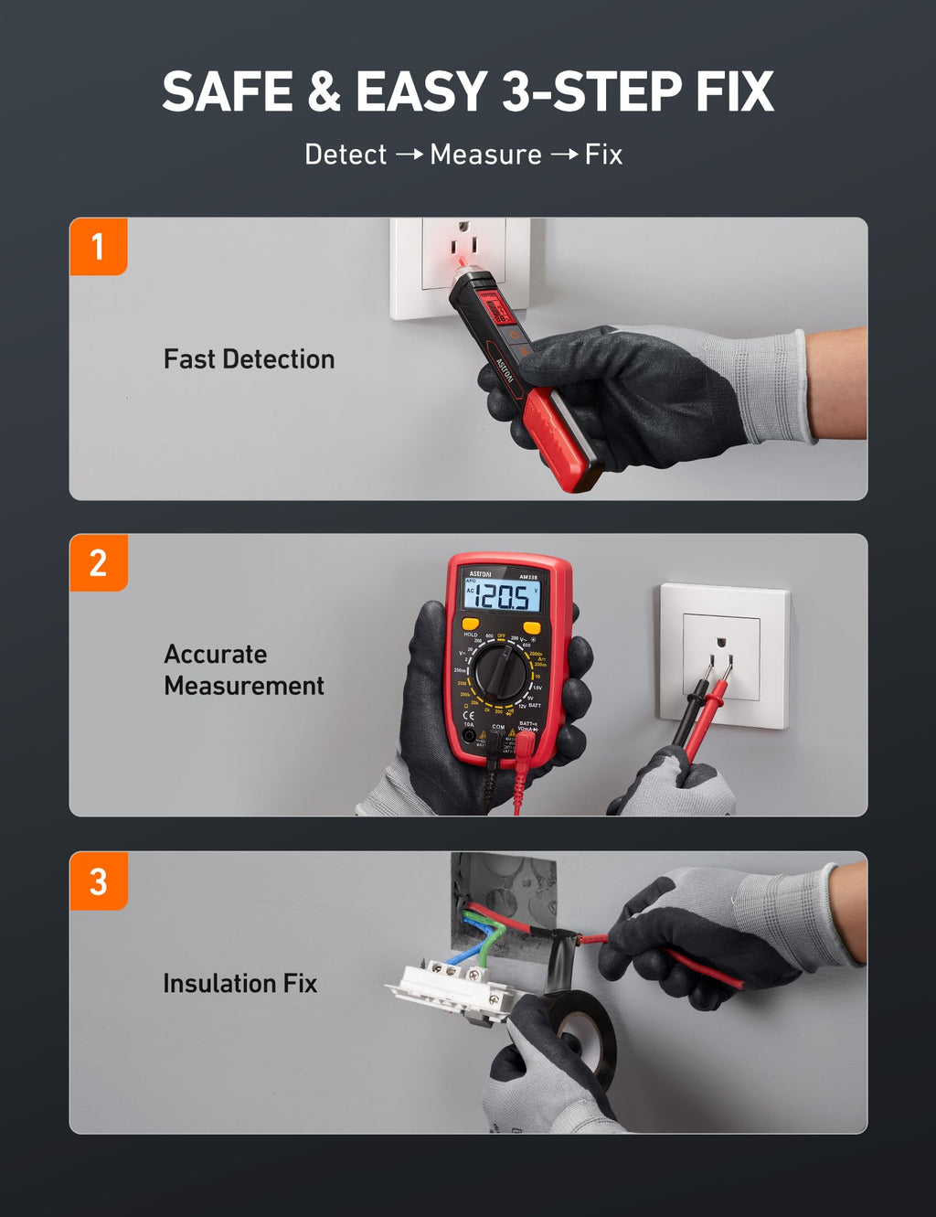 Electrical Test Kit with Digital Multimeter and Voltage Tester N740