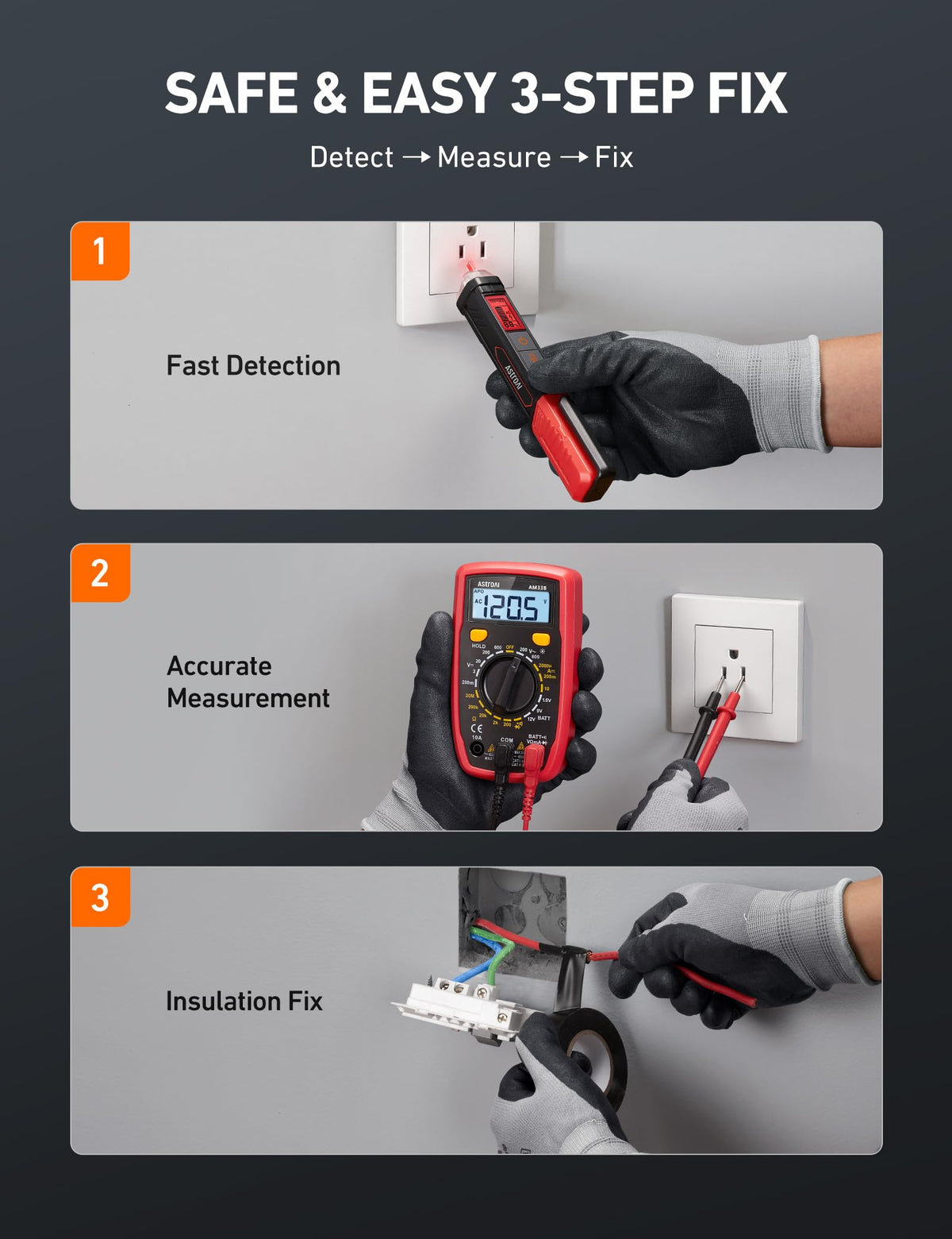 Electrical Test Kit with Digital Multimeter and Voltage Tester N740