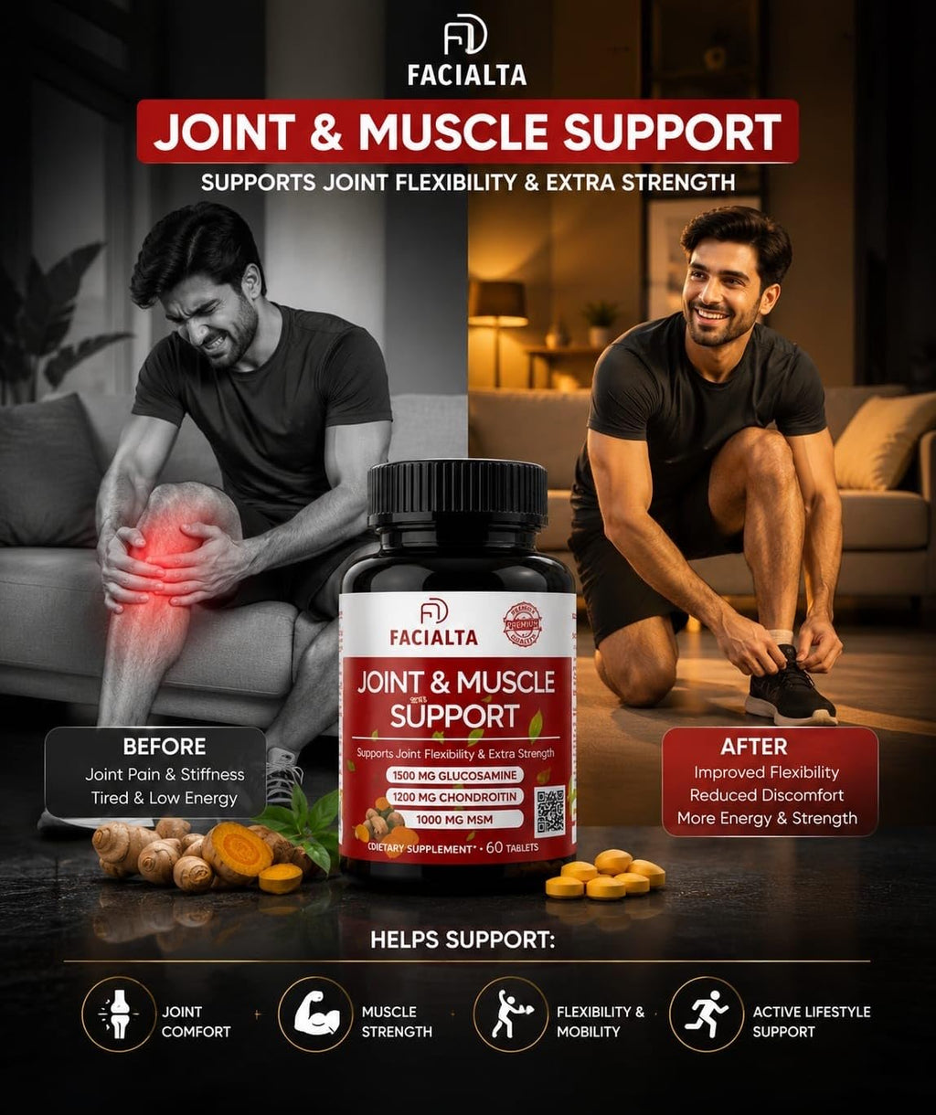 1500mg Glucosamine 1200mg Chondroitin 1000mg MSM 60 Tablets Joint Supplement M18656