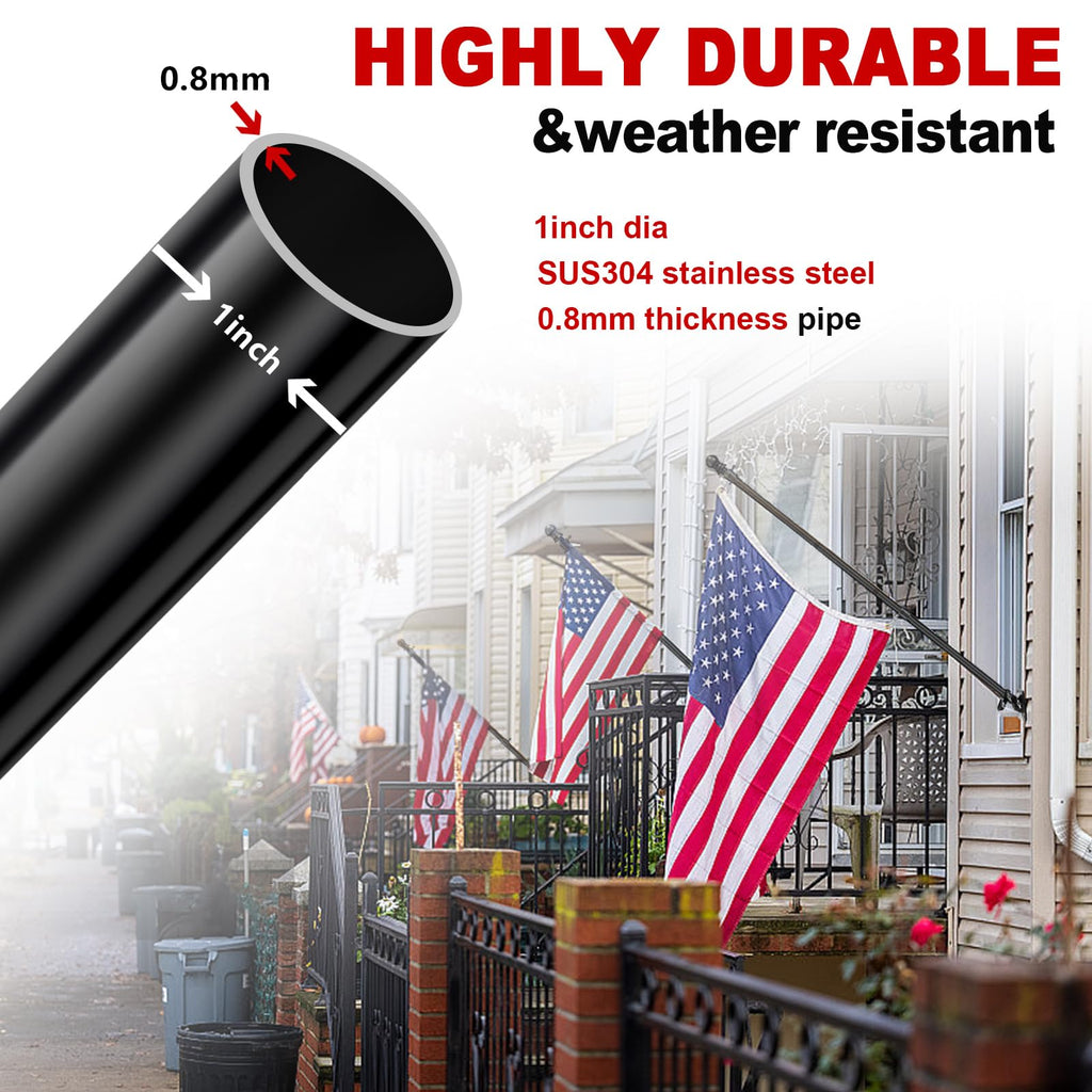 5ft Stainless Steel Flag Pole Kit with Bracket P17933
