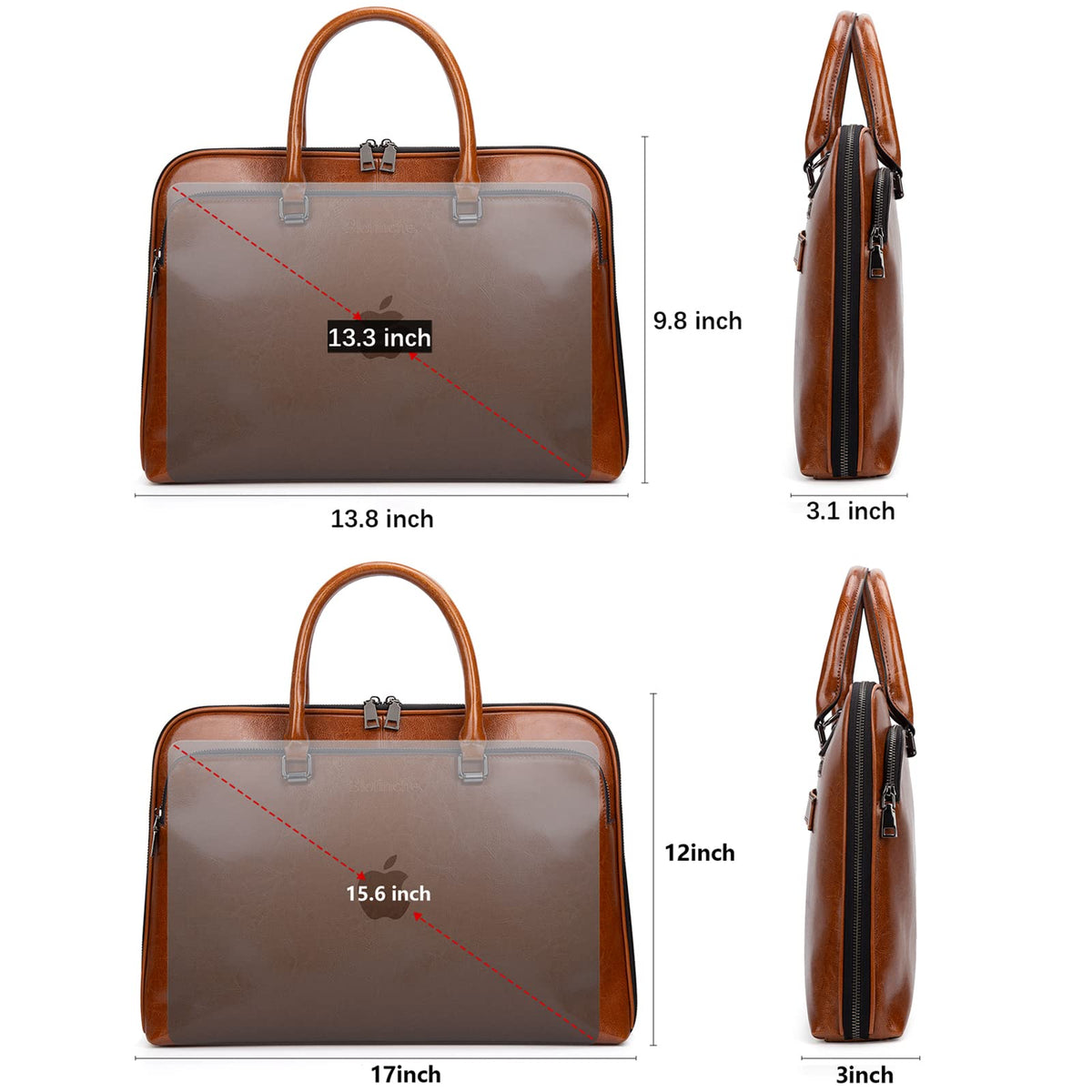 Genuine Leather Laptop Messenger Bag 13.3 15.6 inch E7383