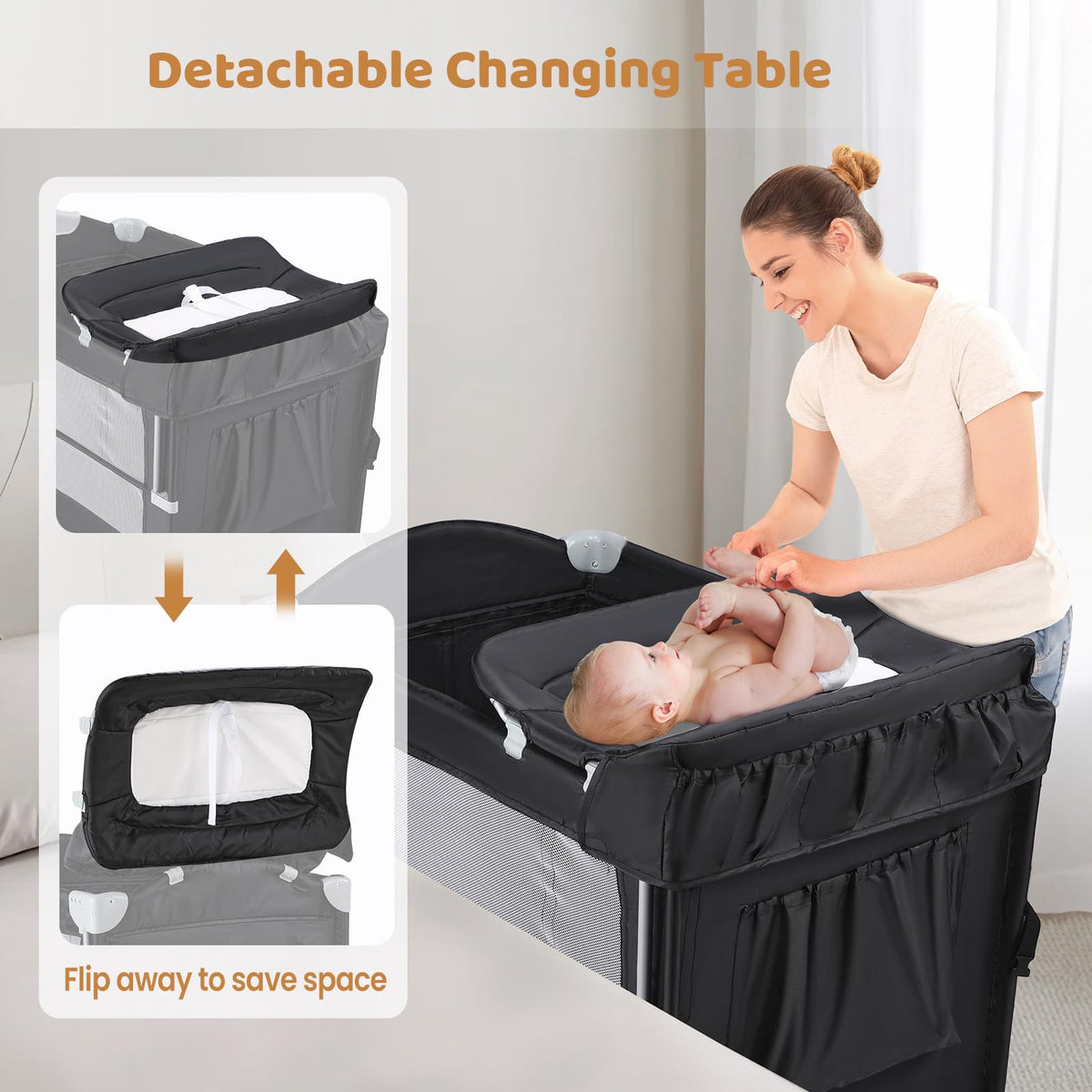 5-in-1 Pack and Play with Bassinet and Changing Table Z759